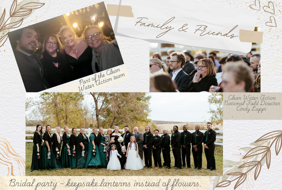 Wedding Photos: Clean Water Staff and Bridal Party (with keepsake lanterns instead of flowers)