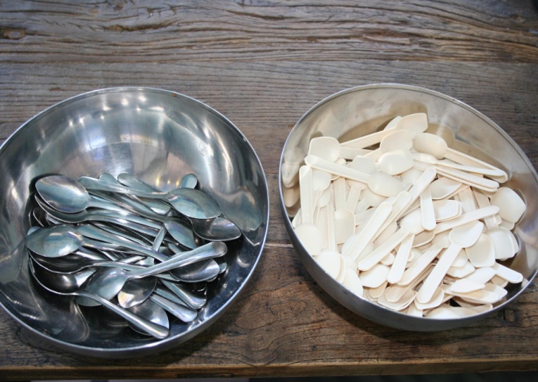 disposable spoons and resusable spoons