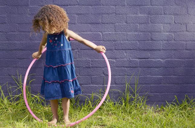 Girl with a hulahoop
