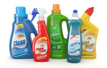 Cleaning product bottles. Photo credit: Maxx-Studio / Shutterstock