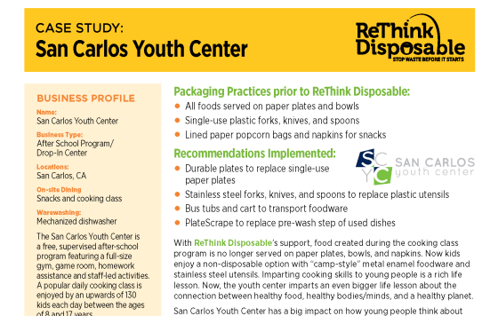 ReThink Disposable Case Study | San Carlos Youth Center, Page 1